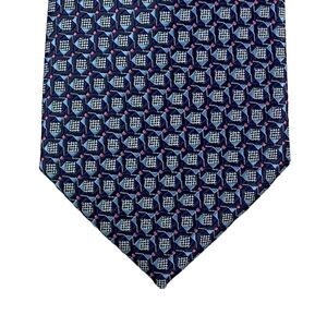 Perry Ellis Mens Cavert Geo Print Neck Tie Blue Pink 3 1/8"